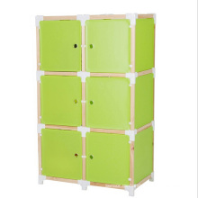 6 puertas 3 colores disponibles gabinetes de plástico de vestuario de bricolaje (zh0018)